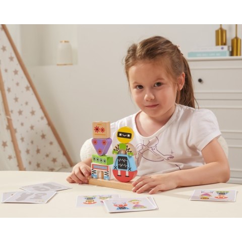 VIGA Układanka Piramidka Roboty + Wzory 8 el. VIGA Układanka Piramidka Roboty + Wzory 8 el.