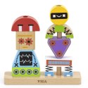 VIGA Układanka Piramidka Roboty + Wzory 8 el. VIGA Układanka Piramidka Roboty + Wzory 8 el.