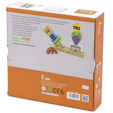 VIGA Układanka Piramidka Roboty + Wzory 8 el. VIGA Układanka Piramidka Roboty + Wzory 8 el.