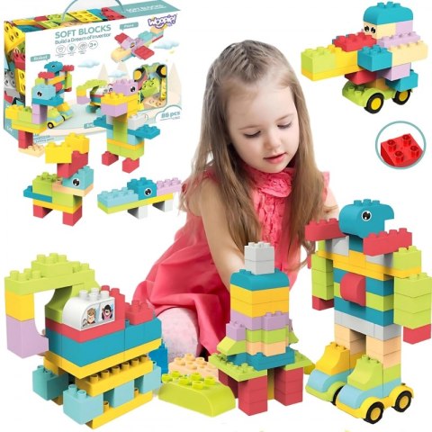 WOOPIE Duże Klocki Konstrukcyjne Edukacyjne dla Dzieci 86 el. - Wyparzanie w 120 stopniach WOOPIE Duże Klocki Konstrukcyjne Edukacyjne dla Dzieci 86 el. - Wyparzanie w 120 stopniach