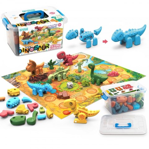WOOPIE Zestaw Konstrukcyjny 2w1 Gra Planszowa Dinozaury + Kostka 46 el. WOOPIE Zestaw Konstrukcyjny 2w1 Gra Planszowa Dinozaury + Kostka 46 el.
