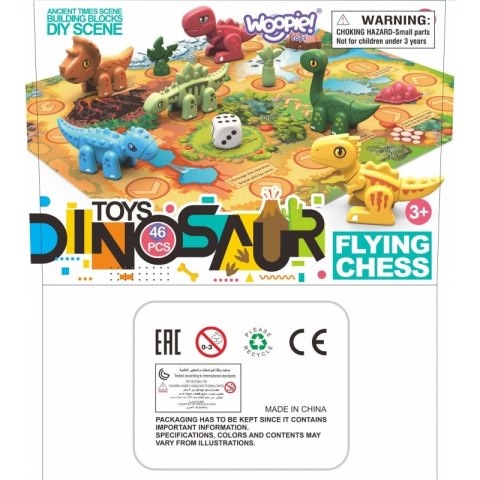 WOOPIE Zestaw Konstrukcyjny 2w1 Gra Planszowa Dinozaury + Kostka 46 el. WOOPIE Zestaw Konstrukcyjny 2w1 Gra Planszowa Dinozaury + Kostka 46 el.