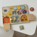 TOOKY TOY Tablica Manipulacyjna Zamki Zębatki Sorter Zegar TOOKY TOY Tablica Manipulacyjna Zamki Zębatki Sorter Zegar