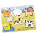 VIGA Drewniane Puzzle Układanka Montessori 2w1 Figurki Farma VIGA Drewniane Puzzle Układanka Montessori 2w1 Figurki Farma