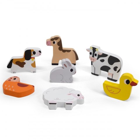 VIGA Drewniane Puzzle Układanka Montessori 2w1 Figurki Farma VIGA Drewniane Puzzle Układanka Montessori 2w1 Figurki Farma