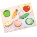 VIGA Drewniane Puzzle Układanka Montessori 2w1 Figurki Warzywa VIGA Drewniane Puzzle Układanka Montessori 2w1 Figurki Warzywa