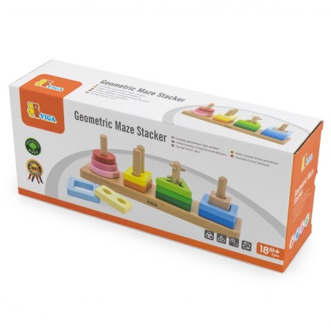 VIGA Drewniany Geometryczny Sorter Labirynt VIGA Drewniany Geometryczny Sorter Labirynt