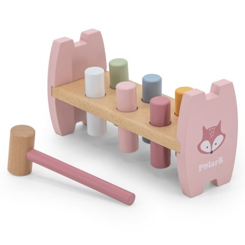 VIGA PolarB Drewniana Przebijanka Wbijanka z Młoteczkiem Lisek Montessori VIGA PolarB Drewniana Przebijanka Wbijanka z Młoteczkiem Lisek Montessori