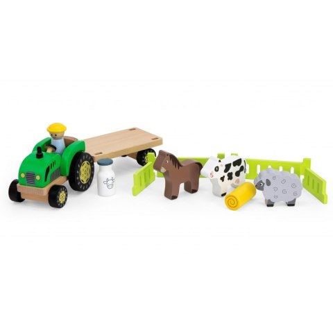 VIGA Traktor Drewniany Zwięrzatka Farma Zagroda VIGA Traktor Drewniany Zwięrzatka Farma Zagroda