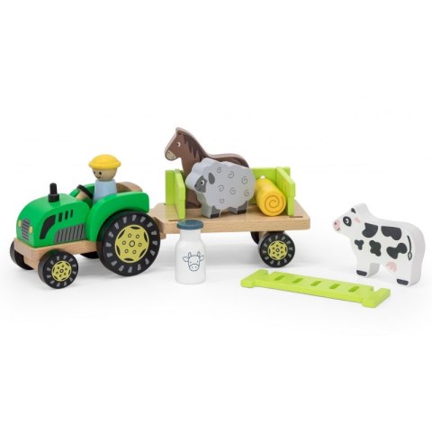 VIGA Traktor Drewniany Zwięrzatka Farma Zagroda VIGA Traktor Drewniany Zwięrzatka Farma Zagroda