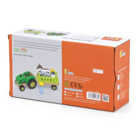 VIGA Traktor Drewniany Zwięrzatka Farma Zagroda VIGA Traktor Drewniany Zwięrzatka Farma Zagroda
