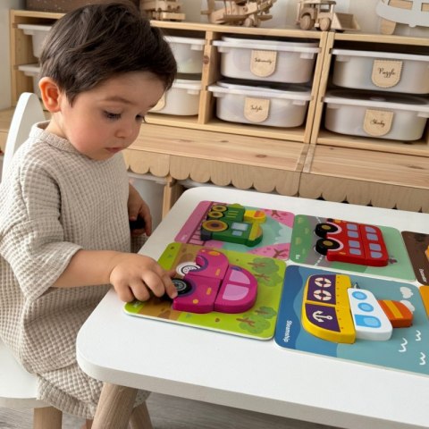 WOOPIE GREEN Układanka Drewniana Klocki Pojazdy Montessori FSC WOOPIE GREEN Układanka Drewniana Klocki Pojazdy Montessori FSC