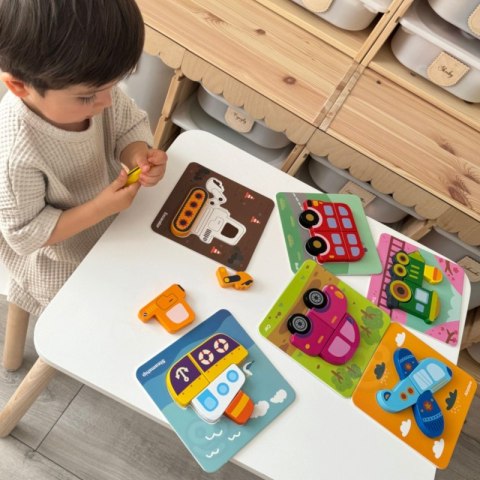 WOOPIE GREEN Układanka Drewniana Klocki Pojazdy Montessori FSC WOOPIE GREEN Układanka Drewniana Klocki Pojazdy Montessori FSC