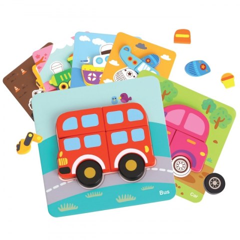 WOOPIE GREEN Układanka Drewniana Klocki Pojazdy Montessori FSC WOOPIE GREEN Układanka Drewniana Klocki Pojazdy Montessori FSC