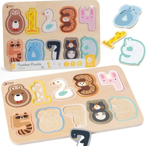 CLASSIC WORLD Drewniane Puzzle Numeryczne Cyferki Montessori 11 el. CLASSIC WORLD Drewniane Puzzle Numeryczne Cyferki Montessori 11 el.