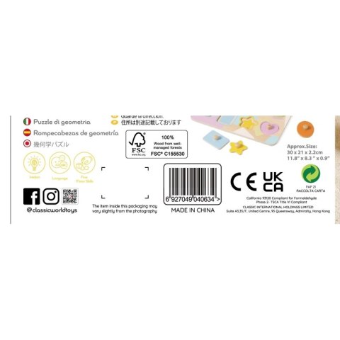 CLASSIC WORLD Układanka Puzzle Klocki Geometryczne 9 el. CLASSIC WORLD Układanka Puzzle Klocki Geometryczne 9 el.