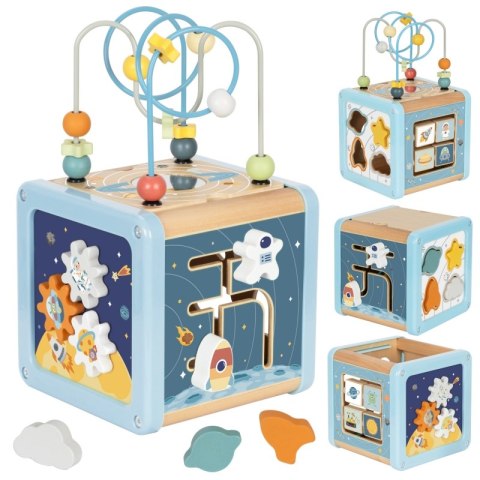 TOOKY TOY Drewniana Kostka Aktywności Kosmos Sorter Labirynt TOOKY TOY Drewniana Kostka Aktywności Kosmos Sorter Labirynt
