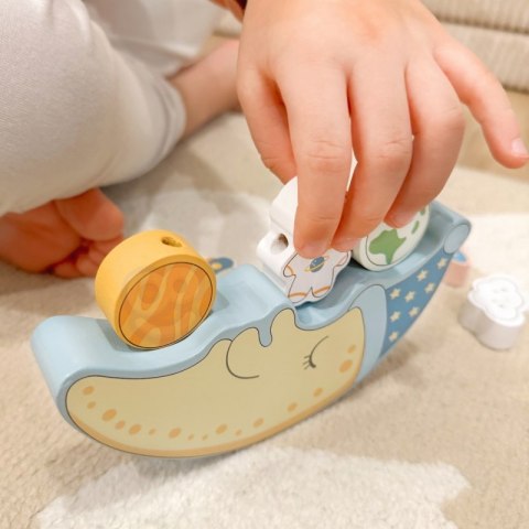 TOOKY TOY Kosmiczny Śpiący Księżyc Balansująca Układanka Drewniana Nawlekanka Montessori Kosmos TOOKY TOY Kosmiczny Śpiący Księżyc Balansująca Układanka Drewniana Nawlekanka Montessori Kosmos