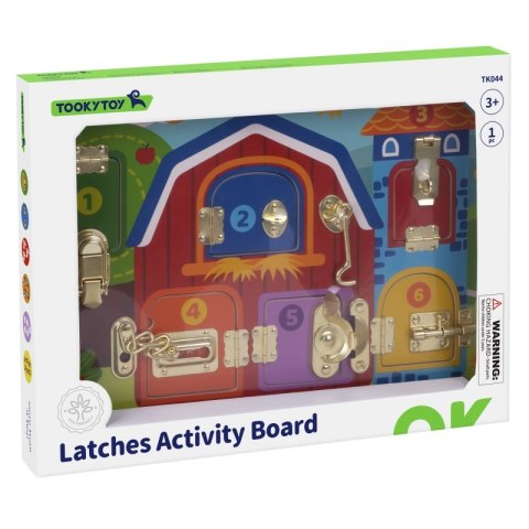 TOOKY TOY Tablica Manipulacyjna Zamki Obrazki Farma TOOKY TOY Tablica Manipulacyjna Zamki Obrazki Farma