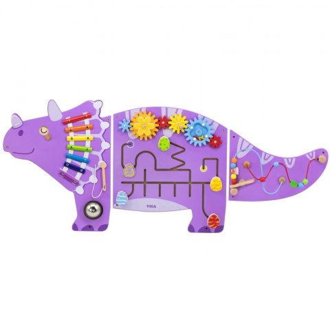 VIGA Drewniana Tablica Sensoryczna-Manipulacyjna EDU Triceratops VIGA Drewniana Tablica Sensoryczna-Manipulacyjna EDU Triceratops
