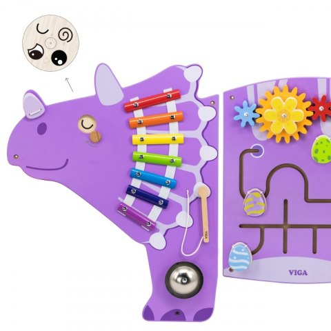 VIGA Drewniana Tablica Sensoryczna-Manipulacyjna EDU Triceratops VIGA Drewniana Tablica Sensoryczna-Manipulacyjna EDU Triceratops