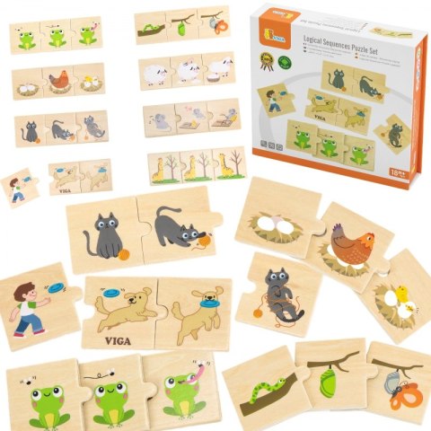 VIGA Drewniana Układanka Puzzle Dopasuj Czynności Zwierząt VIGA Drewniana Układanka Puzzle Dopasuj Czynności Zwierząt