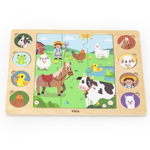 VIGA Drewniane Puzzle Odgadnij Po Cieniu - Farma Układanka 17 el. VIGA Drewniane Puzzle Odgadnij Po Cieniu - Farma Układanka 17 el.