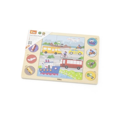 VIGA Drewniane Puzzle Odgadnij po Cieniu - Środki Transportu Układanka 17 el. VIGA Drewniane Puzzle Odgadnij po Cieniu - Środki Transportu Układanka 17 el.