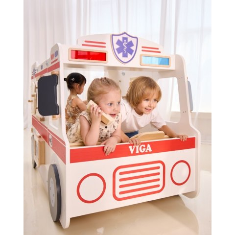 VIGA Duży Drewniany Ambulans Zestaw Karetka Małych Ratowników Akcesoria 25 el. VIGA Duży Drewniany Ambulans Zestaw Karetka Małych Ratowników Akcesoria 25 el.