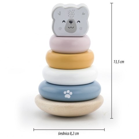 VIGA PolarB Zestaw Drewniana Piramidka + Przebijanka z Młoteczkiem Miś Polarny Montessori VIGA PolarB Zestaw Drewniana Piramidka + Przebijanka z Młoteczkiem Miś Polarny Montessori