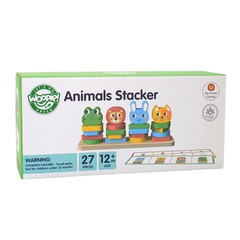 WOOPIE GREEN Układanka Montessori Piramidka Zwierzątka 27 el. FSC WOOPIE GREEN Układanka Montessori Piramidka Zwierzątka 27 el. FSC