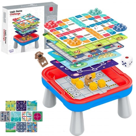WOOPIE Stolik Gier Planszowych Logicznych 65 el. Zestaw 10w1 WOOPIE Stolik Gier Planszowych Logicznych 65 el. Zestaw 10w1
