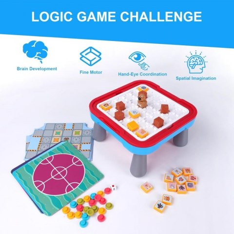 WOOPIE Stolik Gier Planszowych Logicznych 65 el. Zestaw 10w1 WOOPIE Stolik Gier Planszowych Logicznych 65 el. Zestaw 10w1