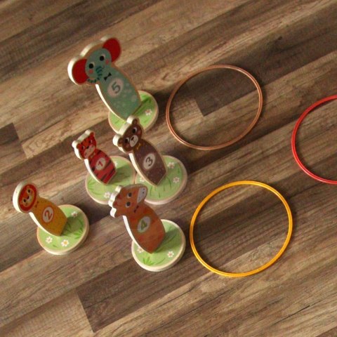 TOOKY TOY Drewniana Gra Zręcznościowa Rzut do Celu Zwierzątka 15 el. TOOKY TOY Drewniana Gra Zręcznościowa Rzut do Celu Zwierzątka 15 el.