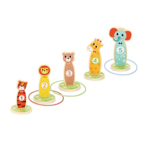 TOOKY TOY Drewniana Gra Zręcznościowa Rzut do Celu Zwierzątka 15 el. TOOKY TOY Drewniana Gra Zręcznościowa Rzut do Celu Zwierzątka 15 el.