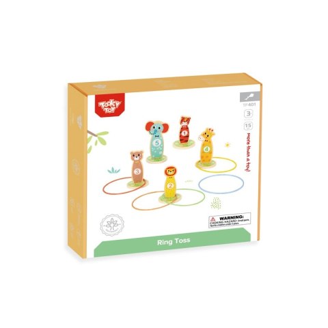 TOOKY TOY Drewniana Gra Zręcznościowa Rzut do Celu Zwierzątka 15 el. TOOKY TOY Drewniana Gra Zręcznościowa Rzut do Celu Zwierzątka 15 el.