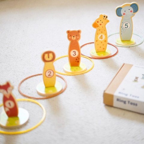 TOOKY TOY Rzut do Celu Drewniana Gra Zręcznościowa Obręcze 15 el. TOOKY TOY Rzut do Celu Drewniana Gra Zręcznościowa Obręcze 15 el.