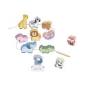 WOOPIE GREEN Drewniana Nawlekanka Klocki Przeplatanka ZOO Montessori 13 el. WOOPIE GREEN Drewniana Nawlekanka Klocki Przeplatanka ZOO Montessori 13 el.