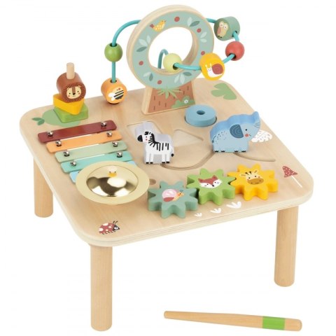 WOOPIE GREEN Drewniany Stolik Edukacyjny Muzyczny Labirynt Sensoryczny 5W1 WOOPIE GREEN Drewniany Stolik Edukacyjny Muzyczny Labirynt Sensoryczny 5W1
