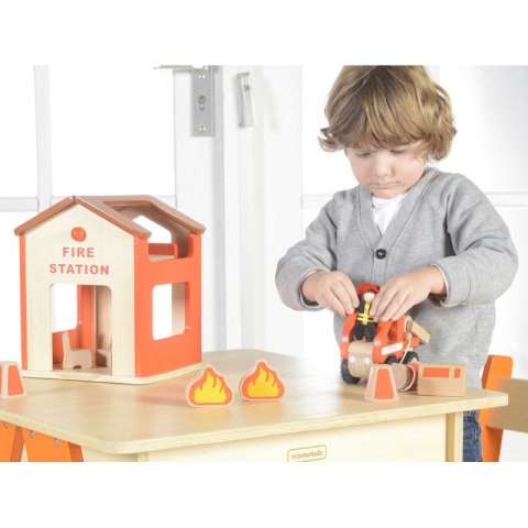 MASTERKIDZ Mini Remiza Strażacka Drewniany Zestaw MASTERKIDZ Mini Remiza Strażacka Drewniany Zestaw