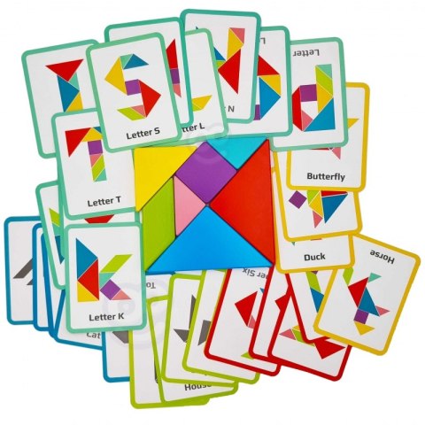 TOOKY TOY Drewniane Puzzle Tangram Układanka TOOKY TOY Drewniane Puzzle Tangram Układanka