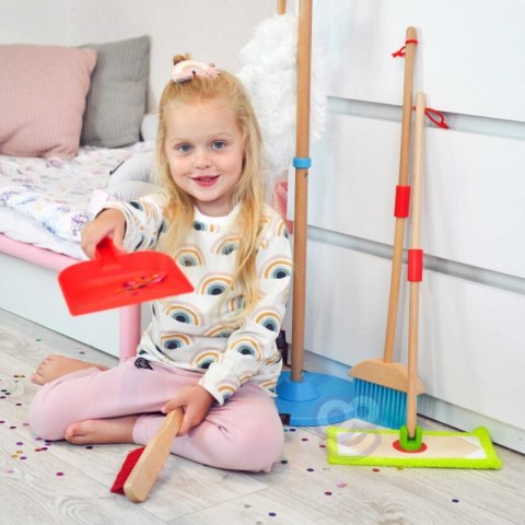 TOOKY TOY Drewniany Zestaw do Sprzątania dla Dzieci 6 el. TOOKY TOY Drewniany Zestaw do Sprzątania dla Dzieci 6 el.
