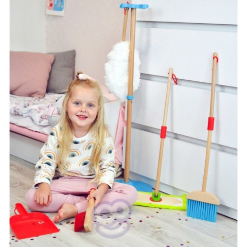 TOOKY TOY Drewniany Zestaw do Sprzątania dla Dzieci 6 el. TOOKY TOY Drewniany Zestaw do Sprzątania dla Dzieci 6 el.