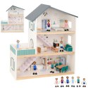 TOOKY TOY Duży Drewniany Domek dla Lalek + Figurki FSC TOOKY TOY Duży Drewniany Domek dla Lalek + Figurki FSC