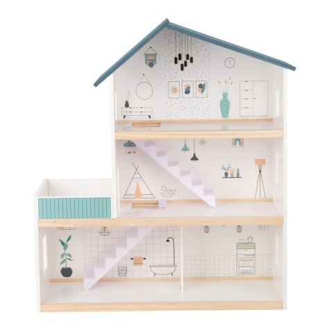 TOOKY TOY Duży Drewniany Domek dla Lalek + Figurki FSC TOOKY TOY Duży Drewniany Domek dla Lalek + Figurki FSC