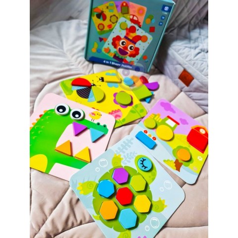 TOOKY TOY Puzzle 4 w 1 Układanka Klocki Mntessori TOOKY TOY Puzzle 4 w 1 Układanka Klocki Mntessori