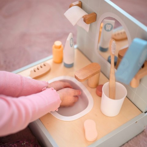 TOOKY TOY Toilet Bathroom Toaleta Drewniana Łazienka z Akcesoriami TOOKY TOY Toilet Bathroom Toaleta Drewniana Łazienka z Akcesoriami