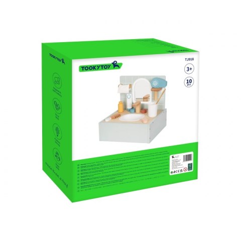 TOOKY TOY Toilet Bathroom Toaleta Drewniana Łazienka z Akcesoriami TOOKY TOY Toilet Bathroom Toaleta Drewniana Łazienka z Akcesoriami
