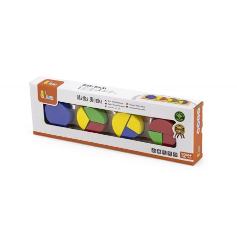 VIGA Drewniana Układanka Klocki Matematyczne Ułamki 10 Klocków Montessori VIGA Drewniana Układanka Klocki Matematyczne Ułamki 10 Klocków Montessori