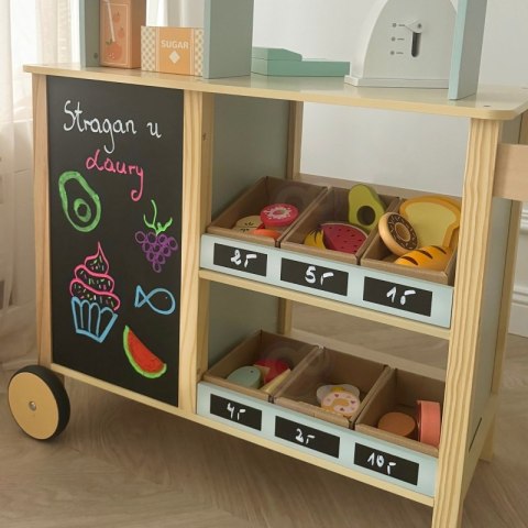 WOOPIE GREEN Sklepik Duży Wielofunkcyjny Drewniany Stragan Food Truck 73 el WOOPIE GREEN Sklepik Duży Wielofunkcyjny Drewniany Stragan Food Truck 73 el